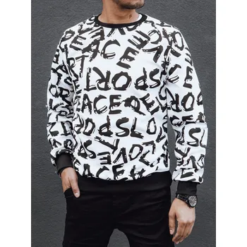 Pánské oblečení Pánská mikina bez kapuce Dstreet BX5768 Barva: Bílá, Velikost: XL