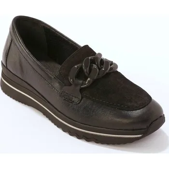 Dámské mokasíny Kožené mokasíny pro široká chodidla černá 41