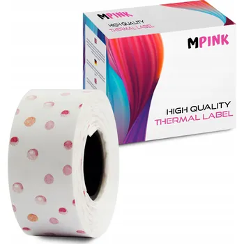 Termální etikety Samolepky Růžové tečky 15mm x 4m