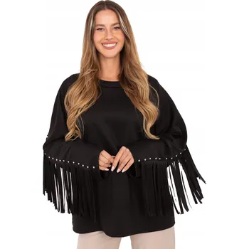 Dámská mikina Mikina Dámská Volná Oversize s třásněmi a cvočky