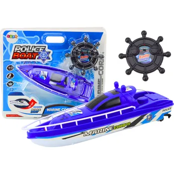 RC model auta Policejní loď na dálkové ovládání RC s pilotem 27MHz modrá