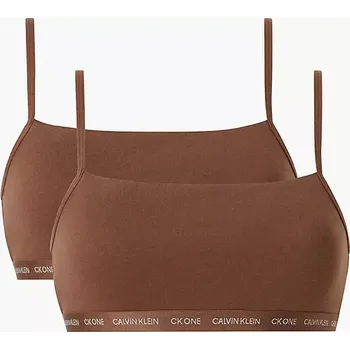 Dámská bralettka 2 pack 000QF6040E - W5K - Hnědá - Calvin Klein hnědá S
