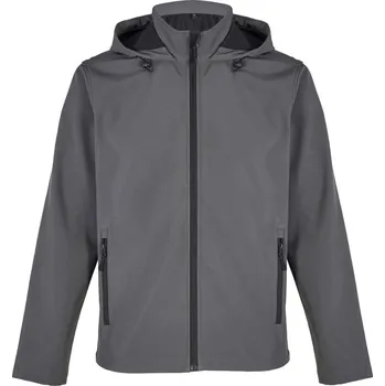 pracovní bunda SOL's Collection Bunda s kapucí Race Hooded Men, 2-vrstvá, softshellová, pánská COT25444723802-charcoal gr M Šedá charcoal