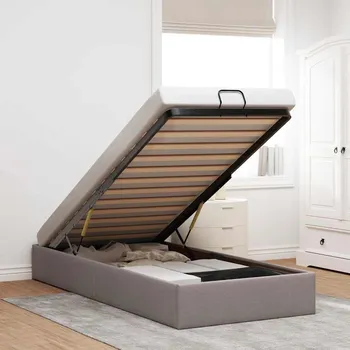 Postel vidaXL Osmanský rám postele bez matrací taupe 90x190 cm textil