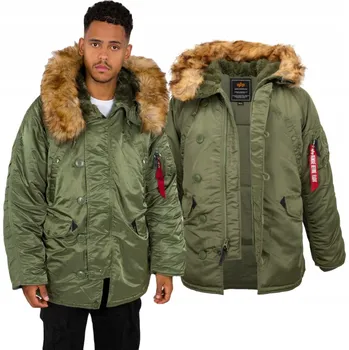 Moto bunda Alpha Industries pánská bunda parka s kapucí N3B velikost M