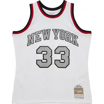 Pánské tričko Mitchell & Ness NBA Cracked Cement Swingman Jersey Knicks 1991 Patrick Ewing M TFSM5934-NYK91PEWWHIT pánové XXL