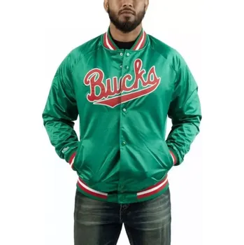 Mitchell & Ness NBA Milwaukee Bucks Lightweight Jacket M STJKMG18013-MBUDKGN pánské M