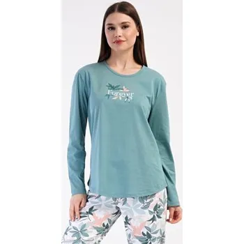 Dámské pyžamo Dámské pyžamo dlouhé vienetta Secret Melinda lososová 1XL