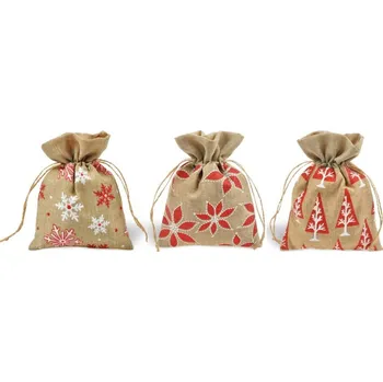 Dárková taška Sáček vánoční 13x17cm textilní