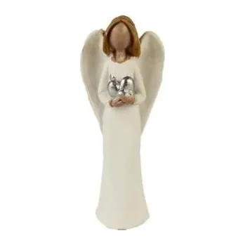 Vánoční dekorace Anděl se srdcem, 6cm