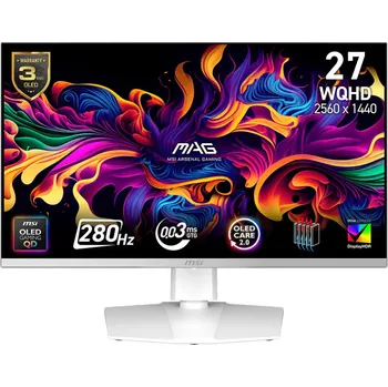Monitor MSI MAG 272QPW QD-OLED X28 gaming monitor 26, 5" QD-OLED 2560x1440 (WQHD) 280Hz 0, 03ms 2xHDMI DP USB-C Výšk.nast. Pivot