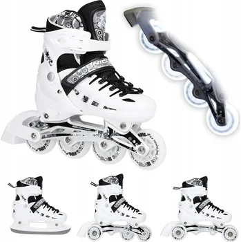 Kolečkové brusle Brusle 2v1 nastavitelné 4v1 Nils Extreme vel. 39-42 bílo-černé