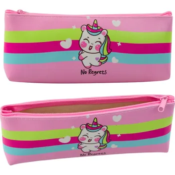 Penál Školní penál s jednorožcem – pro dívky se zipem | růžový