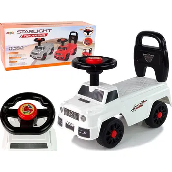 Odrážedlo Dětské odrážedlo auto s klaksonem a opěradlem bílé