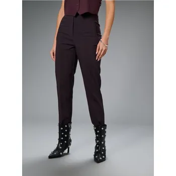 Dámské kalhoty Sinsay - Cigaretové kalhoty - burgundy - 736FJ-93X - 736FJ-93X-M