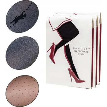 Dámské punčochy GATTA Vzorované punčocháče 3 PÁRY II. jakost vel. 4