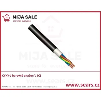 elektrický kabel CYKY-J 3x1,5 (C) Kabel CYKY 3x1,5 mm2 - barevné značení J (C) 25m