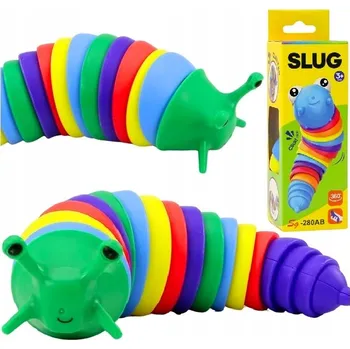 Hračka pro nejmenší Pružný Hlemýžď Housenka Senzorický červ Antistresový Barevný
