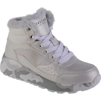Chlapecké tenisky Skechers Uno Lite - Camo Dazzle 310485L-SLGY Silver 29 33