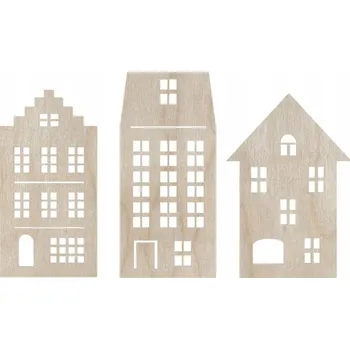 Obraz Dřevěný dům domeček domky nástěnné z překližky ploché decoupage dekorace ozdoba