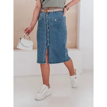 Dámská sukně Dámská midi GUZIKOVA Dstreet CY0509 Barva: Modrá - světle, Velikost: XS/34