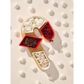 Sinsay - Vánoční servírovací tác s miskami s motivem cukrové tyčinky - vícebarevná - 926GC-MLC - 926GC-MLC-ONE