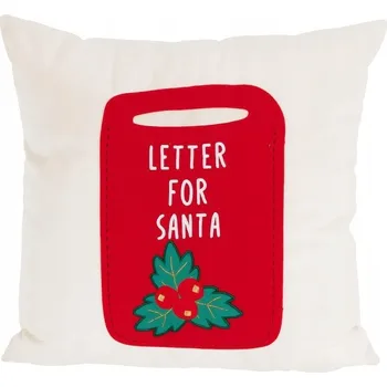 Polštář POLŠTÁŘ BÍLÝ VÁNOČNÍ VZOR 40X40 CM ZIP