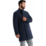 Ombre pánský kabát modrý klasický ke kolenům OM-COWC-0120 velikost L