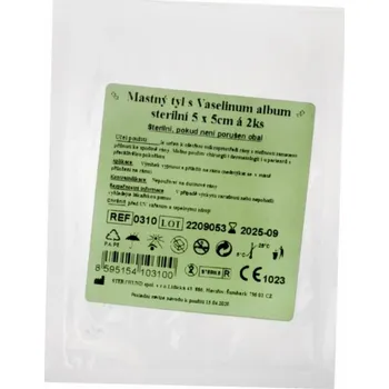 Kompres Krytí sterilní-mastný tyl 5x5cm/2ks Steriwund