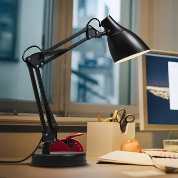 Lampička Stolní lampa OSRAM Office Line Desk Pear, černá, E27 - Stínidlo na lampu – šířka 12,5 cm, výška 18 cm; Ø podstavec 15,7 cm 1 x 11 W LED