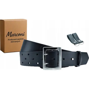 Opasek Vojenský KOŽENÝ Pásek Důstojnický 4,5cm Jeans Uniforma ČERNÝ 120