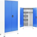 vidaXL Marketos Zamykací skříň se 2 dvířky kovová 90 x 40 x 180 cm šedo-modrá