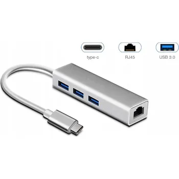 Síťová karta SÍŤOVÁ KARTA HUB USB C 3.0 ADAPTÉR PŘEVODNÍK RJ45 GIGABIT ETHERNET LAN