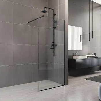 Mereo Novea Walk-In CK10601HB stěna čirá černá