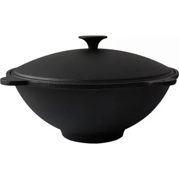 Pánev Litinový wok s poklicí se 4 úchyty, průměr 51 cm