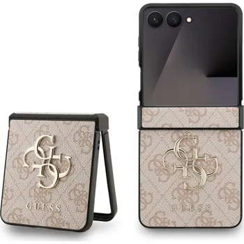 Náhradní kryt pro mobilní telefon Guess PU 4G Metal Logo zadní kryt pro Samsung Galaxy Z Flip 7 Pink