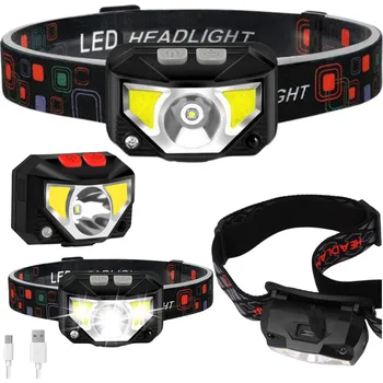 Čelová LED svítilna s čidlem pohybu 6 režimů svícení 500 lm