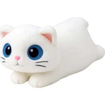 plyšák Plyšová kočka přítulanka 45 cm – s velkýma očima | bílá
