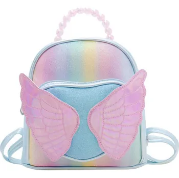 Dětský batoh Dětský batoh se skřídly a perličkami – modrý 22cm