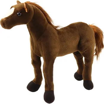 plyšák Plyšový kůň přítulka maskot 40x37cm tmavě hnědý
