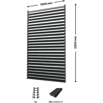 Zahradní stavba Hahn Holz Set pro venkovní žaluzie z hliníku RAL 7016 (antracitová): V:2500mm, Š:1500mm