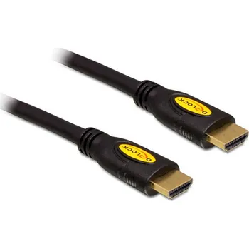 Video kabel Delock HDMI kabel Zástrčka HDMI-A 1.5 m černá 83738 pozlacené kontakty, 4K UHD, kroucený HDMI kabel