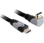 Delock HDMI kabel Zástrčka HDMI-A 5 m černá, šedá 83077 kulatý, 4K UHD, pozlacené kontakty, kroucený HDMI kabel