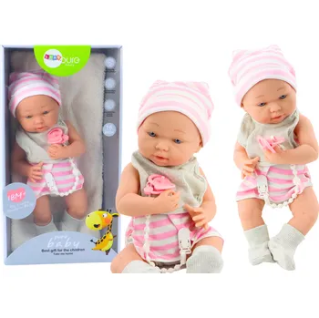 Panenka Panenka miminko s čepičkou, dudlíkem a dečkou bílo-růžová