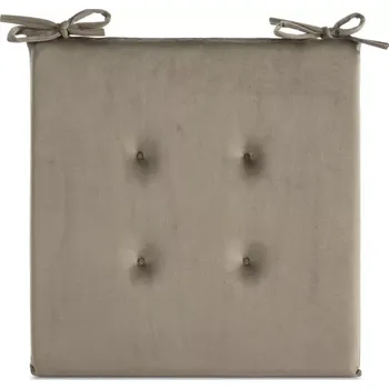 Podsedák Sametový podsedák s vázáním tmavě béžová