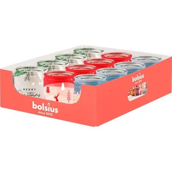 Svíčka Sviečka Bolsius Starlight, 82x68 mm, 3 druhy vôní, v skle, bal. 12 ks