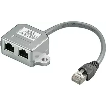 Síťový kabel MicroConnect CAT5e RJ45 splitter 2x RJ-45 (F) - RJ-45 (M) 0.2m šedá (MPK420)