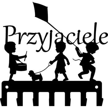 Věšák Věšák na klíče NÁPIS BE HAPPY loft černý