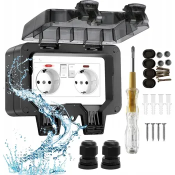 Elektrická zásuvka Elektrická Zásuvka hermetická Adelid černá