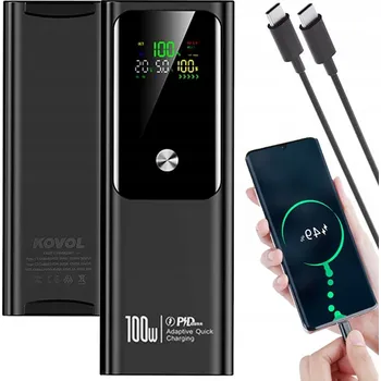 Powerbanka POWER BANK 100W PD PRO 2 ZAŘÍZENÍ TYPU C A USB MALÁ LITHIUM-IONTOVÁ 20000 MAH